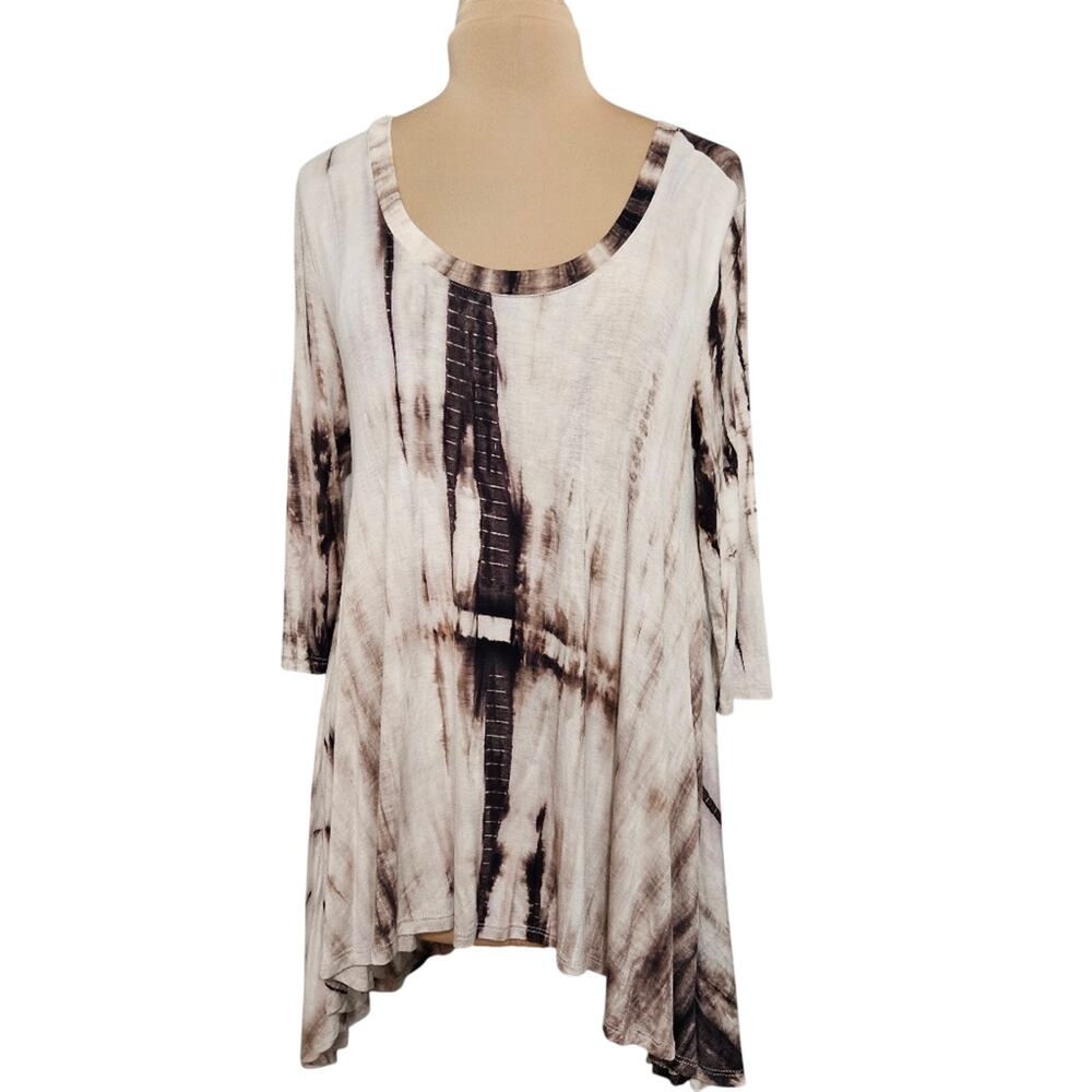 UJ Boutique Tie Dye‎ Asymmetrical Hem Tunic Top Small Boho Stretchy